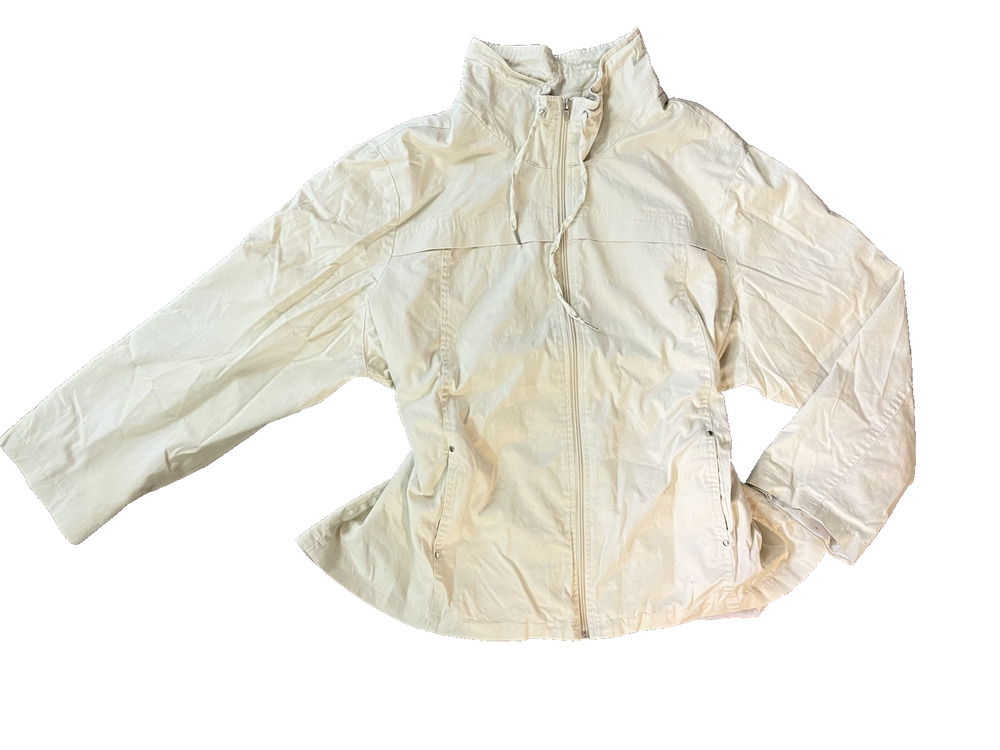 Women's Blair Size 3XL Cream/Beige Utility Amorak Jacket Zipper Basics Plus Size